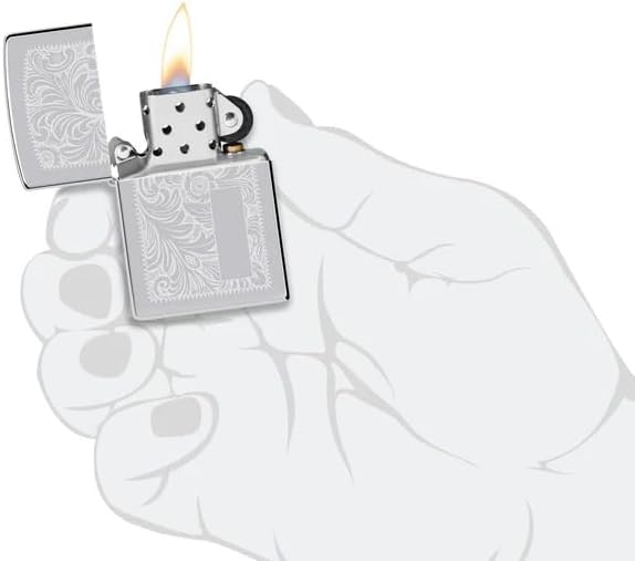 Zippo Custom Lighter Personalized Engraved Venetian Design (Silver 352)