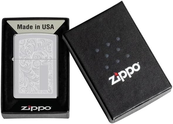 Zippo Custom Lighter Personalized Engraved Venetian Design (Silver 352)