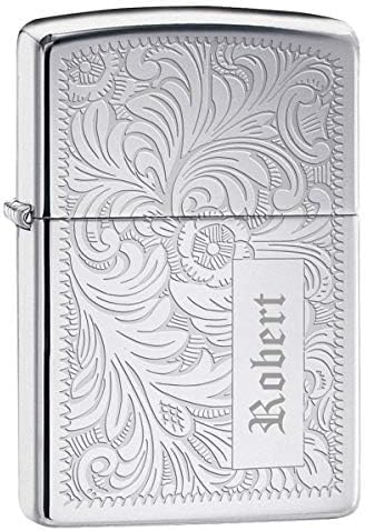 Zippo Custom Lighter Personalized Engraved Venetian Design (Silver 352)