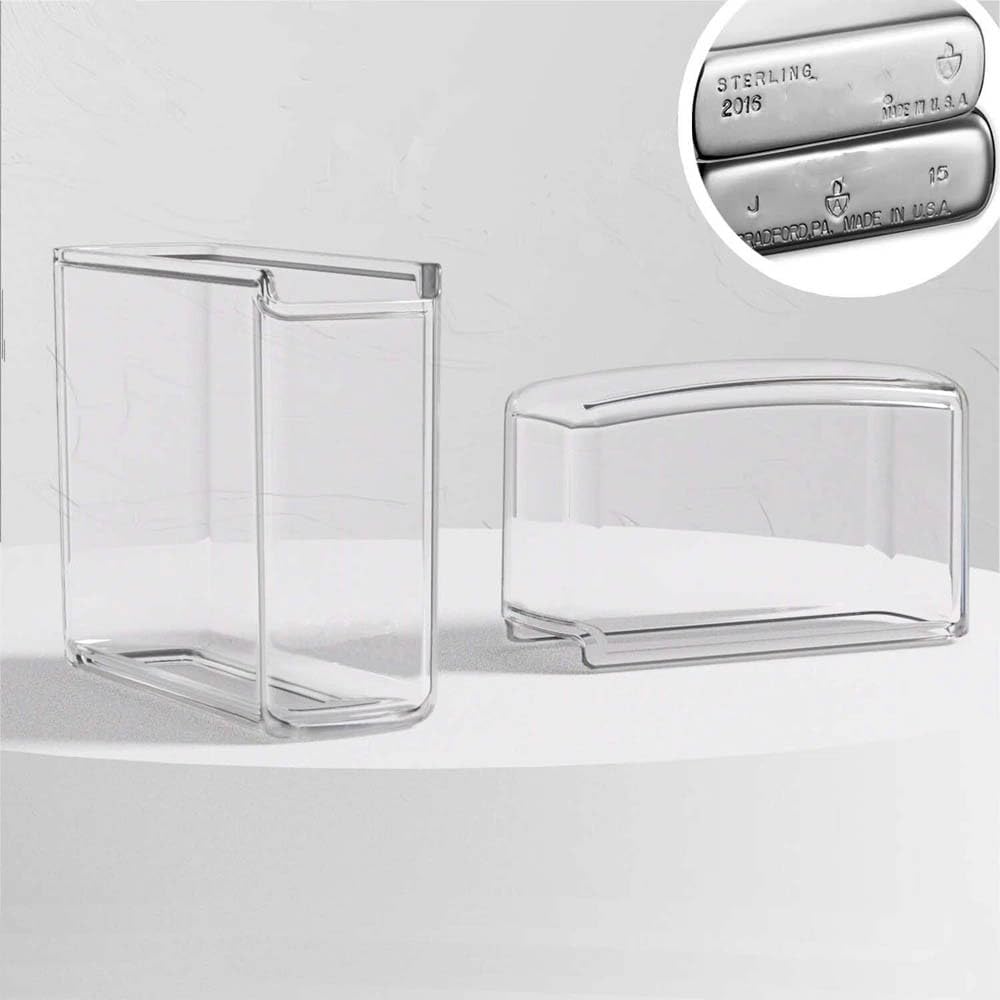 1Pc Clear TPU Case Cover Holder Sleeve Pouches Compatible with Zippo Lighters Scratch Proof Shockproof Protective
