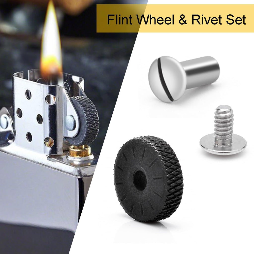 Universal Lighter Repair Kit for Petrol Lighter Flint Stones, Cotton Wick, Flint Spring Rubber Gaskets, Flint Striker Wheel, Felt Pad Wadding Cotton