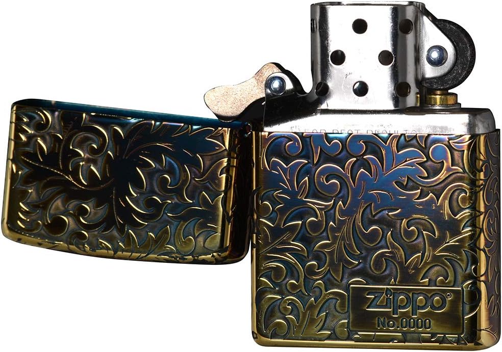 Zippo 2GI-Z5KARA2 Lighter, Gold, Arabesque and Logo, 5 Consecutive Etching, Serial Number Included