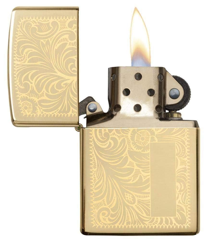 Zippo Custom Lighter Personalized Engraved Venetian Design (Silver 352)