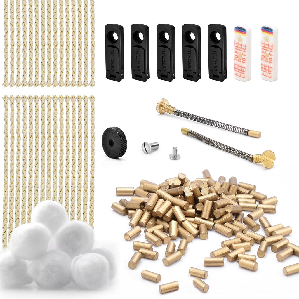 Universal Lighter Repair Kit for Petrol Lighter Flint Stones, Cotton Wick, Flint Spring Rubber Gaskets, Flint Striker Wheel, Felt Pad Wadding Cotton