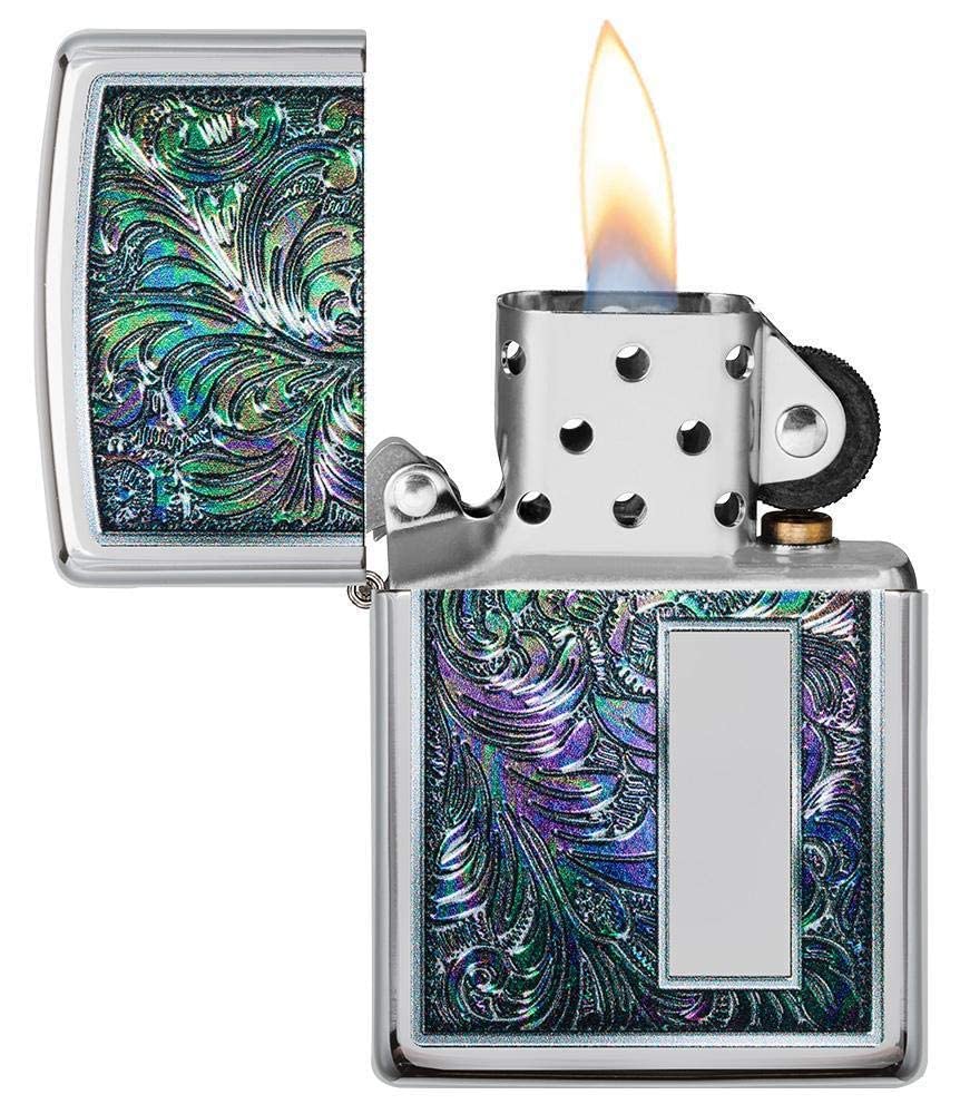 Zippo Custom Lighter Personalized Engraved Venetian Design (Silver 352)