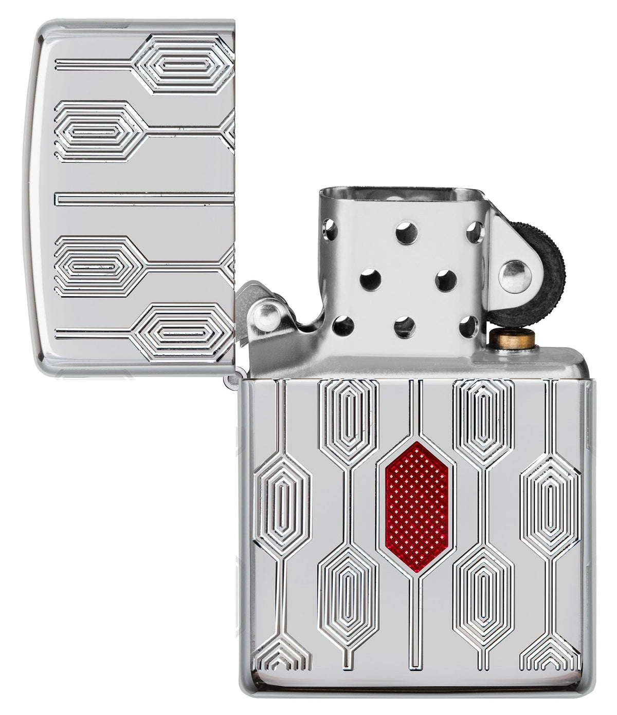 Zippo Lighter: Armor MultiCut Geometric Deep Carve - Antique Silver 49883