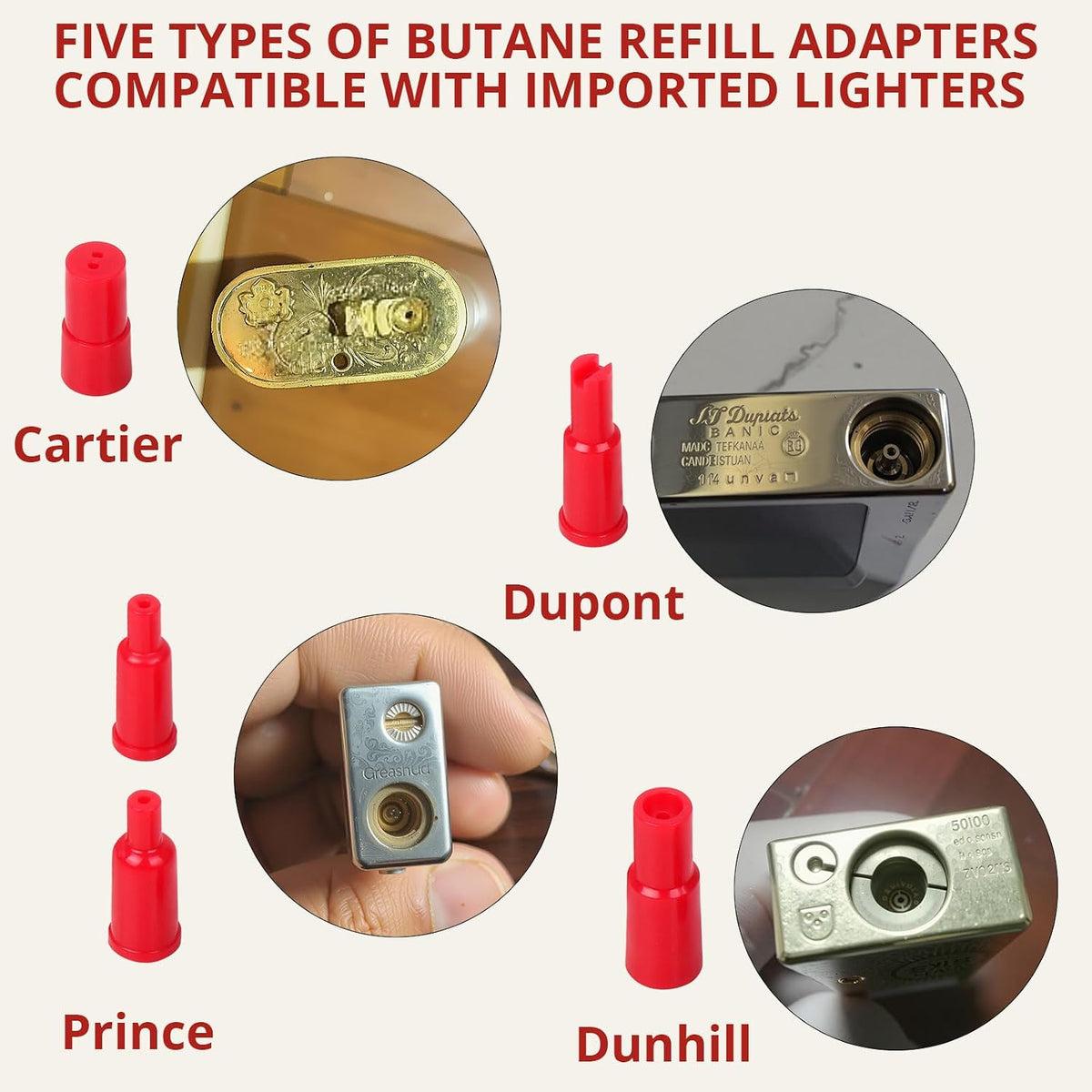Semlos Butane Tank Adapter, Butane Nozzle for Lighter and Torch Refill