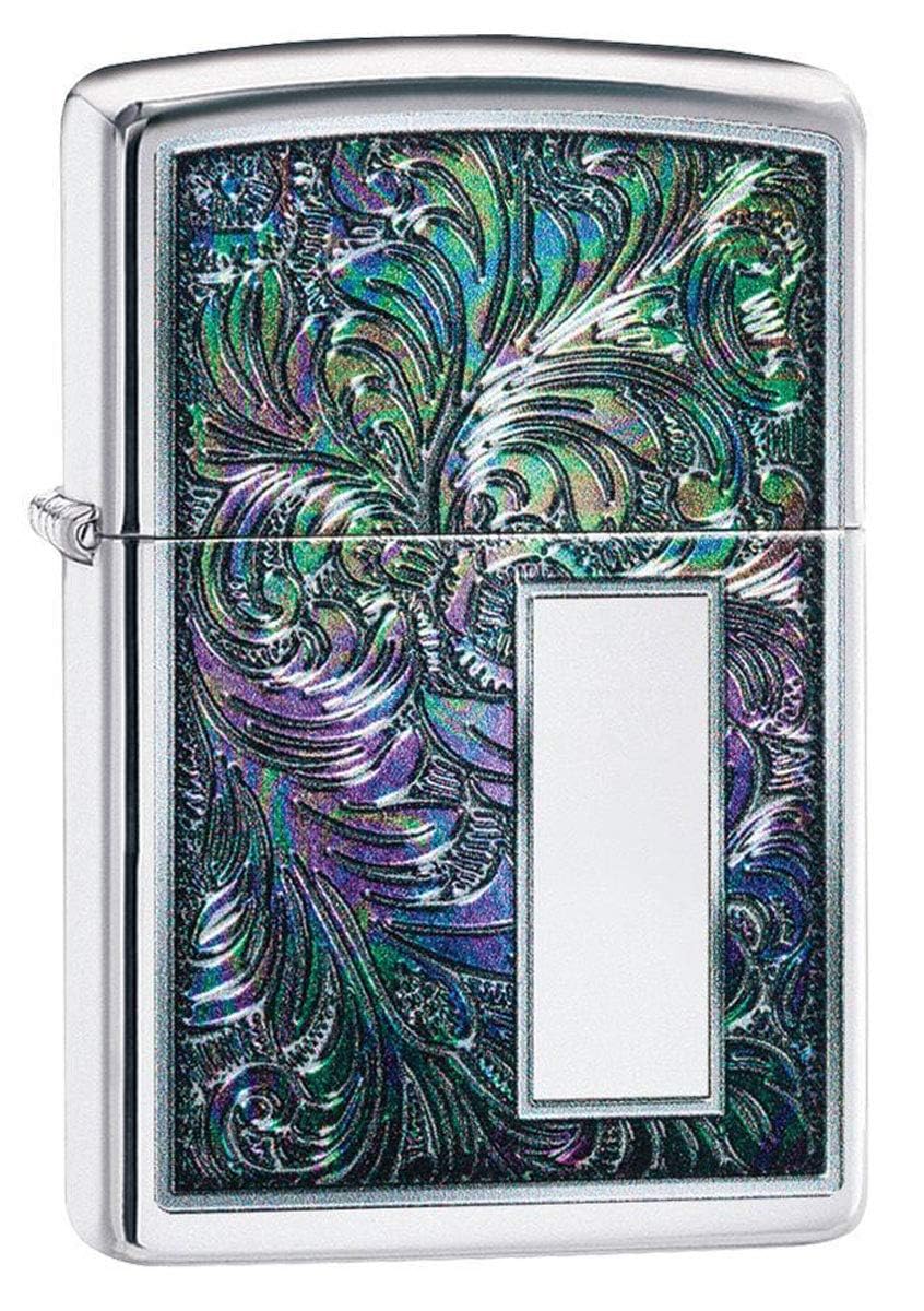 Zippo Custom Lighter Personalized Engraved Venetian Design (Silver 352)