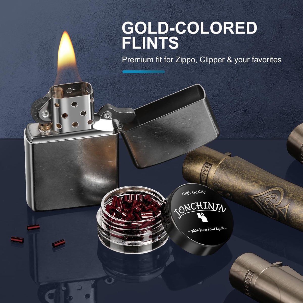 Flints & Wicks Repair Kit, Compatible with Zippo Clipper Lighter