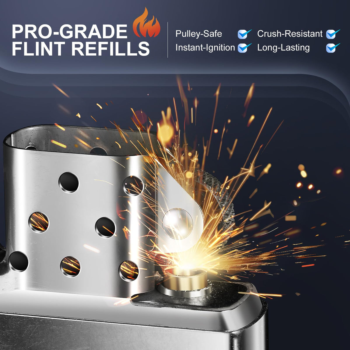 Flints & Wicks Repair Kit, Compatible with Zippo Clipper Lighter