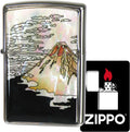 Zippo Lighter, Windproof, Brass, ZP Frame with Shell Pasting Epoxy Coating, Natural Shell Pasting Epoxy Coating, Regular Zippo, 200 Base, Includes Special Stickers, Silver