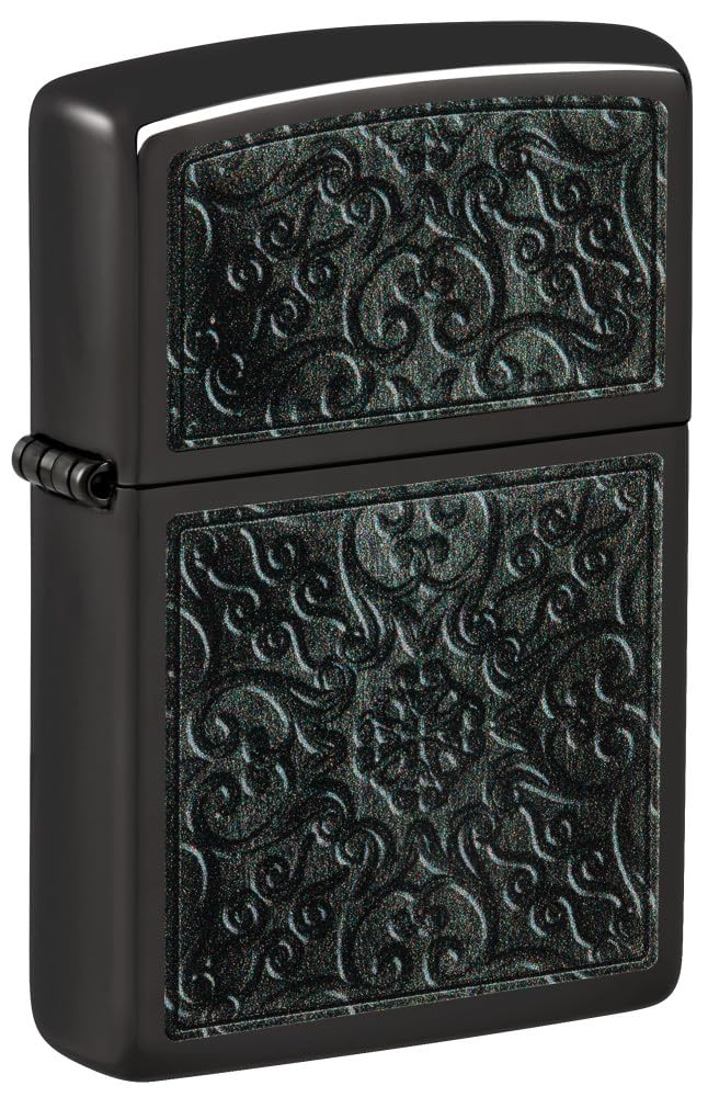 Zippo Gothic Window Design Armor® Black Ice® Pocket Lighter
