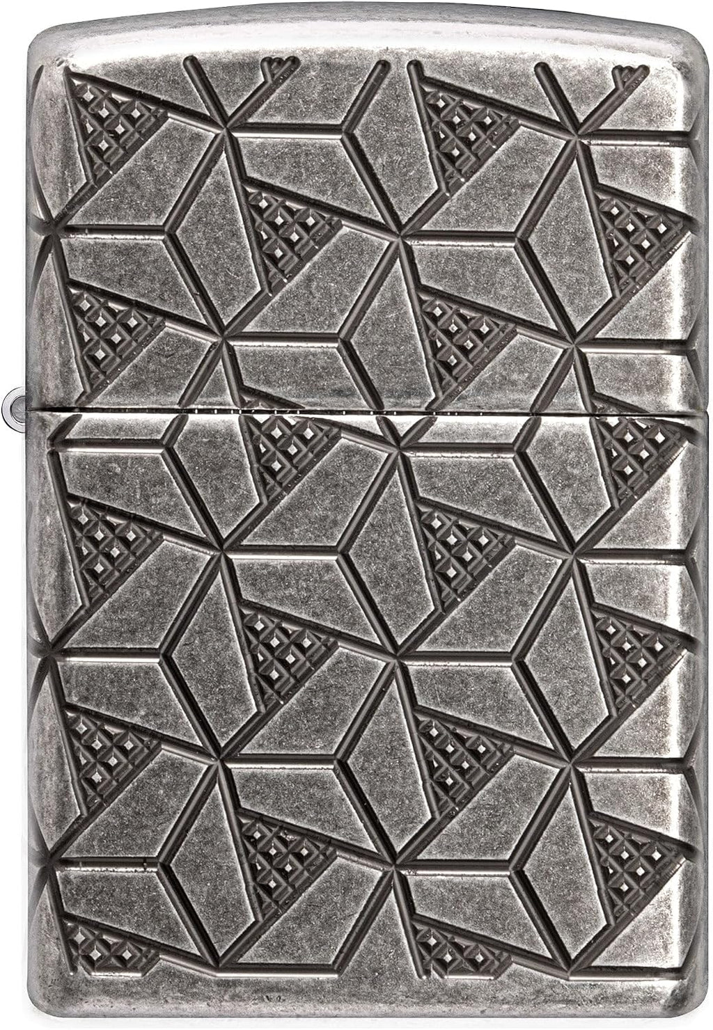 Zippo Lighter: Armor MultiCut Geometric Deep Carve - Antique Silver 49883