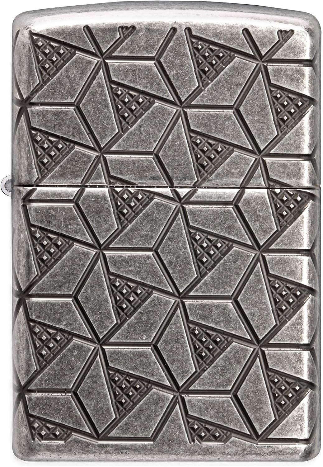 Zippo Lighter: Armor MultiCut Geometric Deep Carve - Antique Silver 49883